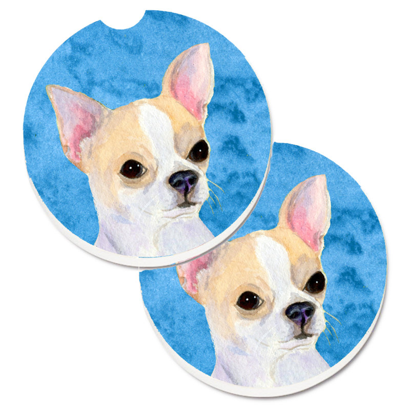 Sous-verre barbu collie voiture, Chihuahua beige