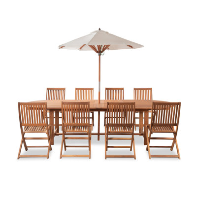 Ross 87" Extendable Eucalyptus Patio Dining Table