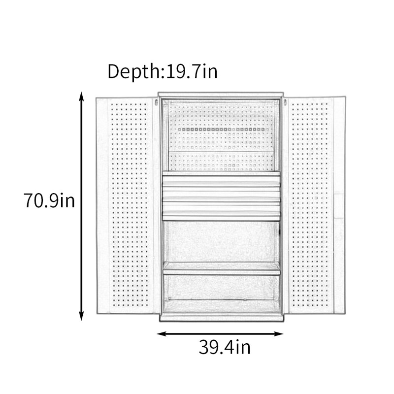 Multi-functional Large Capacity Garage Lockers, Orange/Black