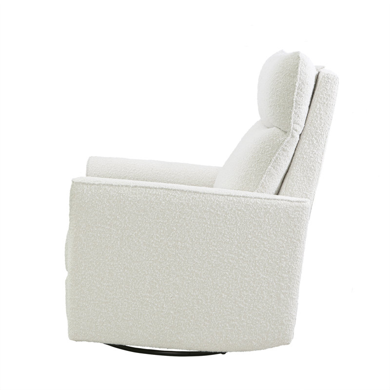Soho Swivel Glider, White Boucle