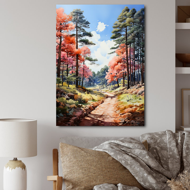 «Green Pine Tree Dancing Shadows» sur toile, H 40 po x l 30 po x P 1,5 po, Toile tendue