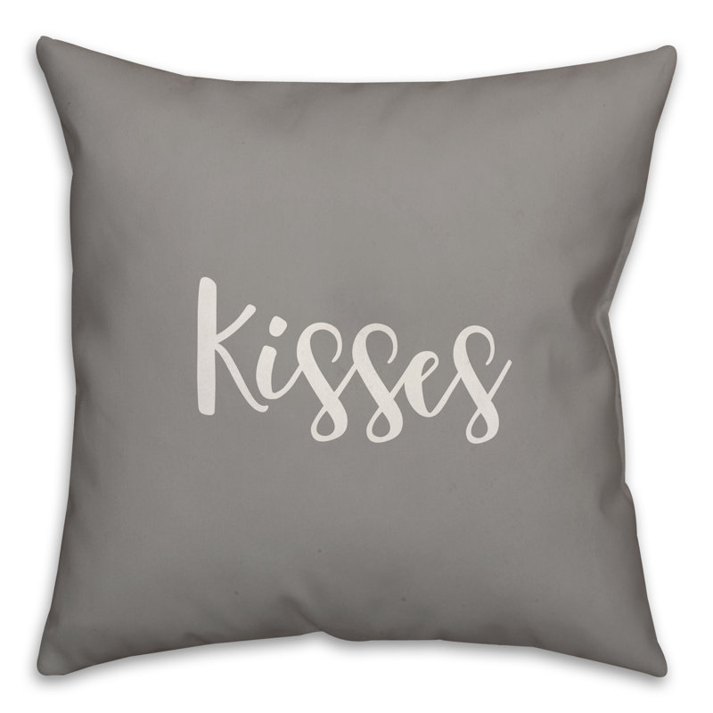  Coussin Kisses, Gris, Coussin et housse de coussin