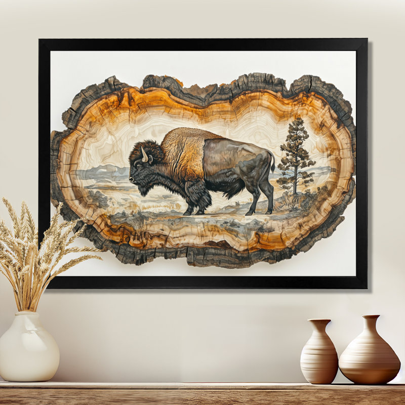 Gianluka II - Animals Large Wall Art, Cadre simple, Noir, H 12 po x l 20 po