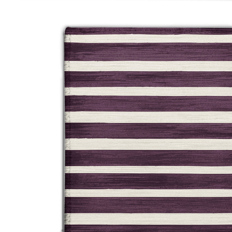Tapis intérieur / extérieur brun HorizontalStripes, Rectangulaire 2 pi x 3 pi