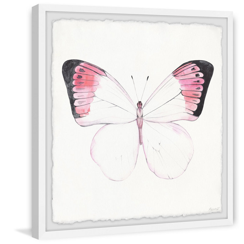 Bright White Butterflies - Single Picture Frame Painting, 45cm H x 45cm W x 3.81cm D