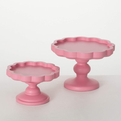 Ensemble de 2 élévateurs, H 6,75 po et H 4,75 po Rose