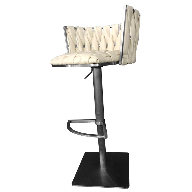 Tabouret de bar réglable Doory, Blanc neige