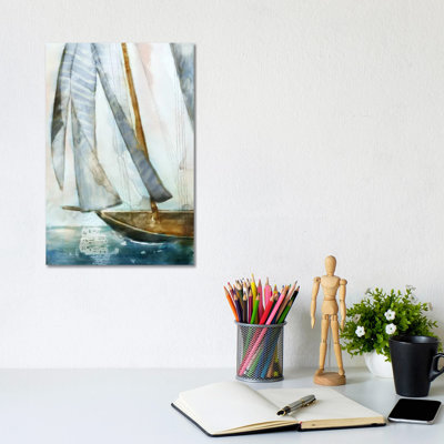 Sailboat Blues I by Edward Selkirk - Wrapped Canvas Painting