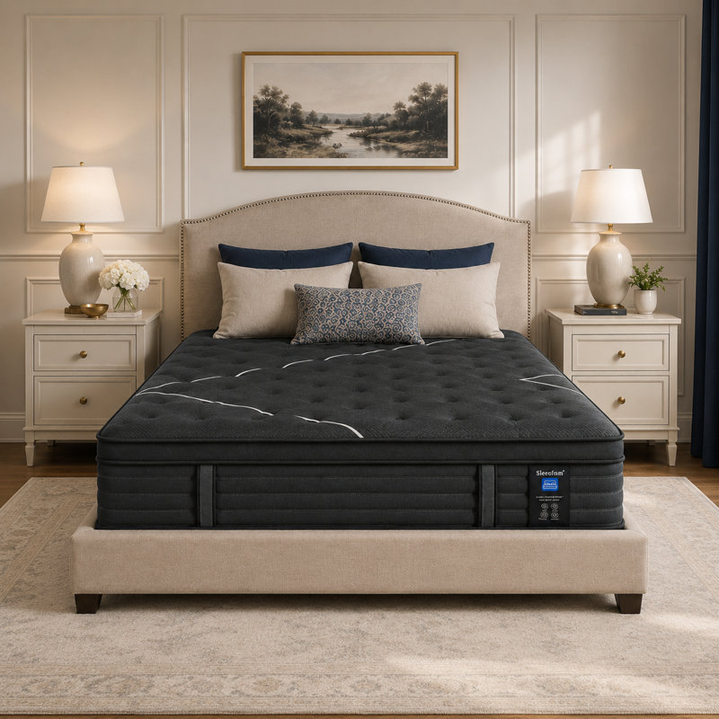Matelas hybride ferme de 14 po avec ressorts ensachés et support renforcé, Lit double