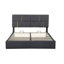 Ensemble de chambre à coucher avec lit plateforme tapissier, rangement hydraulique et repose-pieds de rangement noir, pieds en métal-138405862