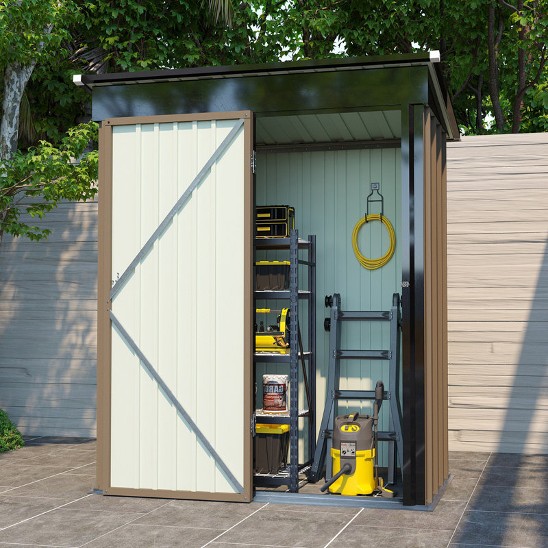 Remise de rangement en métal 5 pi x 3 pi, Brun