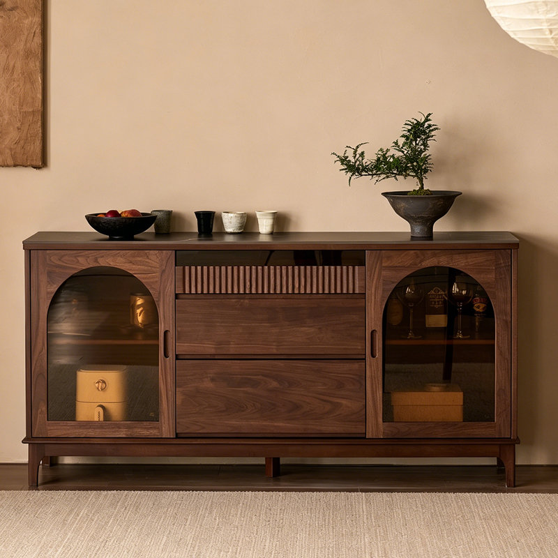 70.87"Vintage Black Walnut Sideboard