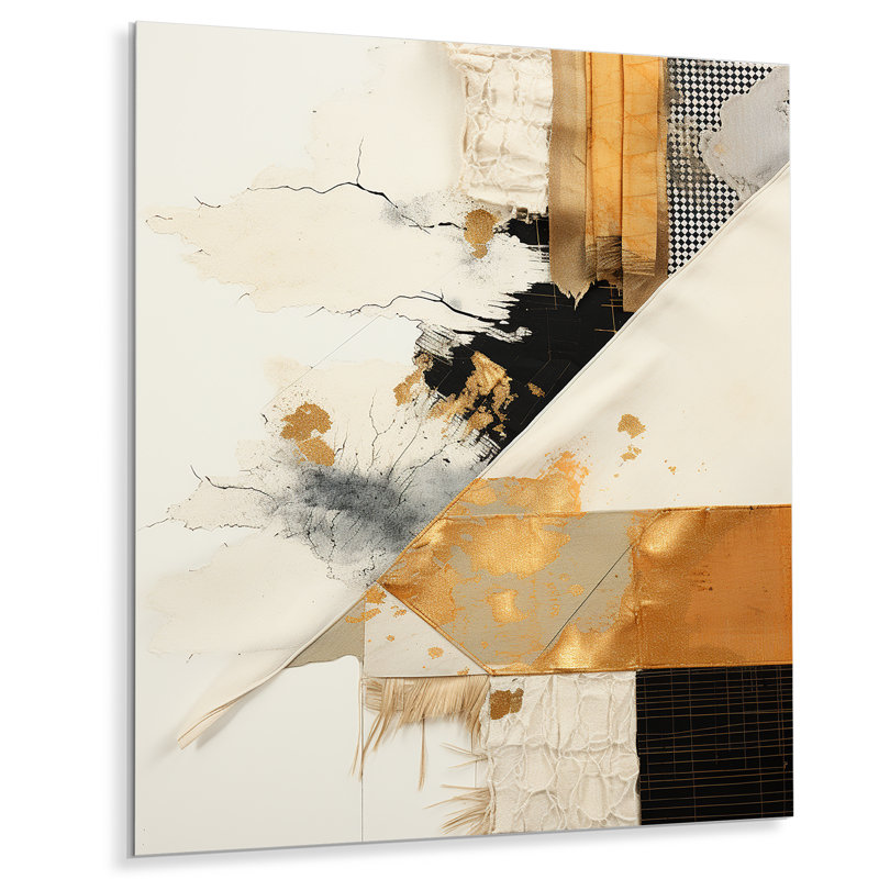 «Yellow Radiant Sunset Dream 5», art mural abstrait en métal, H 32 po x l 24 po x P 1 po