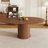 59" Extendable Oval Dining Table with 2-Tier Storage for 4-6, Space Saving Expandable Kitchen Table in Walnut Brown, MDF with Walnut Finish & Pedestal Base