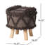 Tabouret brun foncé - mélange de laine et de coton et de bois d'eucalyptus de longue durée de 15,97 po x H