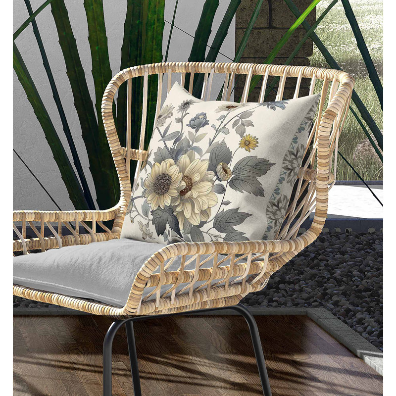 Motif élégant intérieur / extérieur 16 x 16, Beige/gris, Carré 16 po