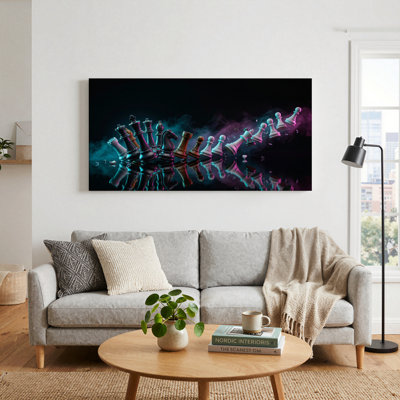Pièces d'échecs, art mural sur toile, ensemble de 1