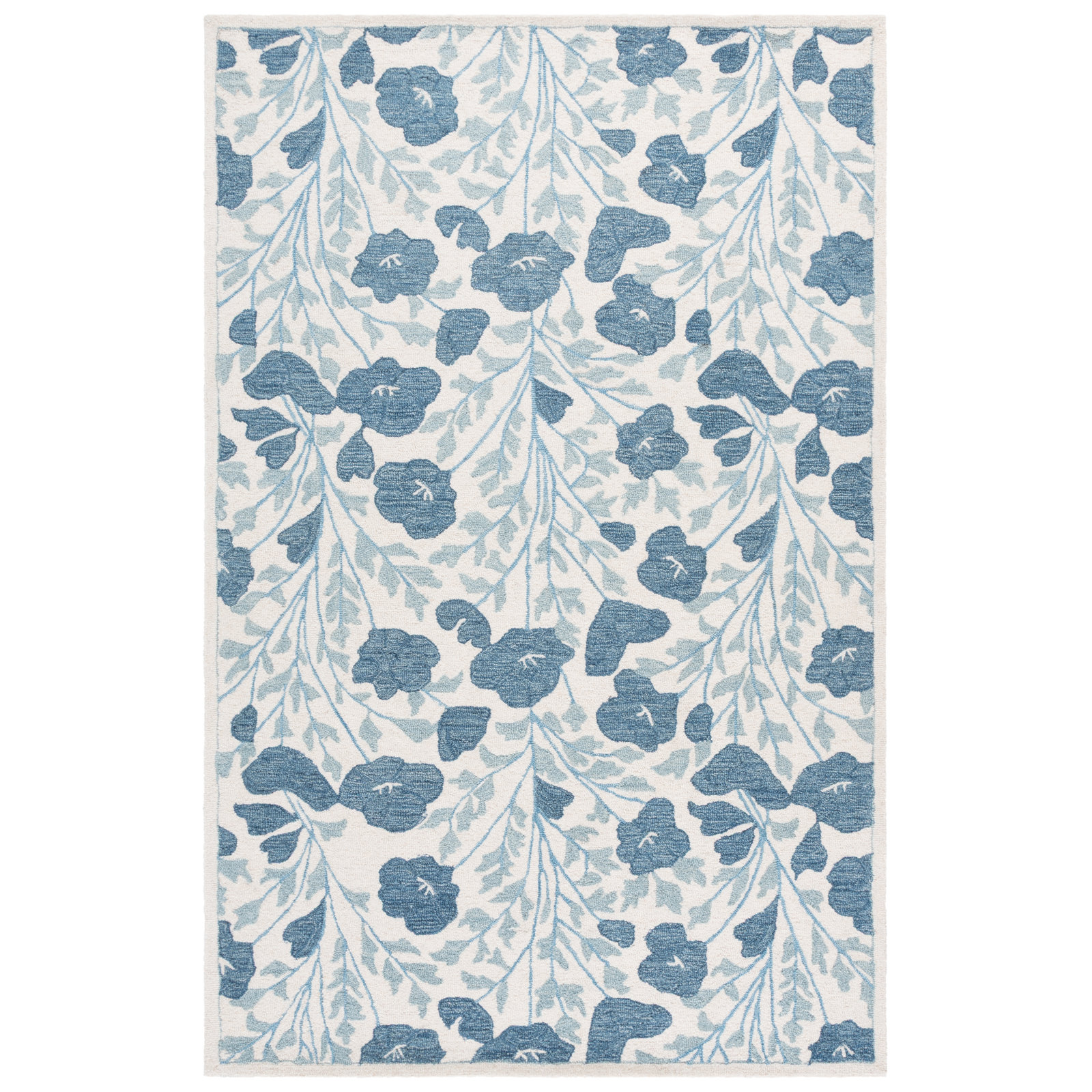 Hand-Tufted Wool Floral Rug, Rectangle 6' x 9'