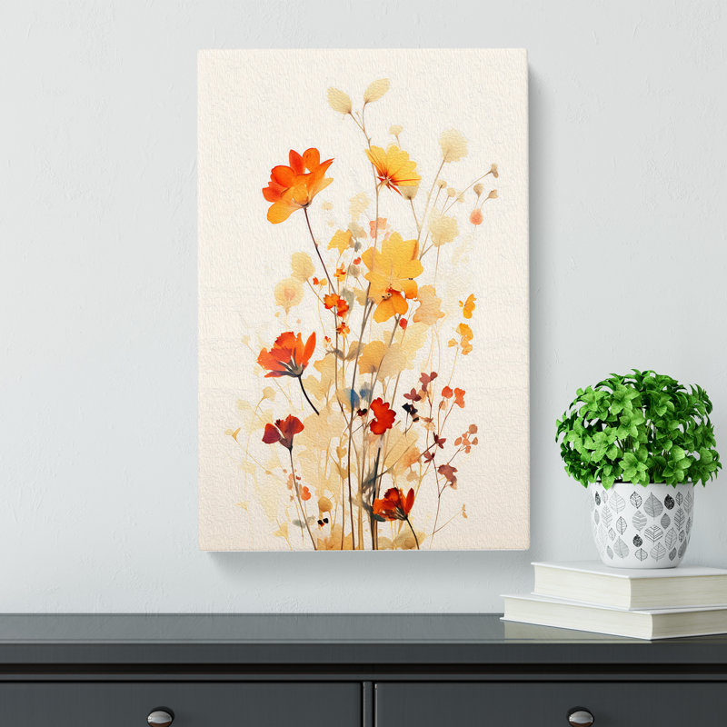 Wildflowers Minimalism - Wrapped Canvas, 76cm H x 50cm W x 3cm D