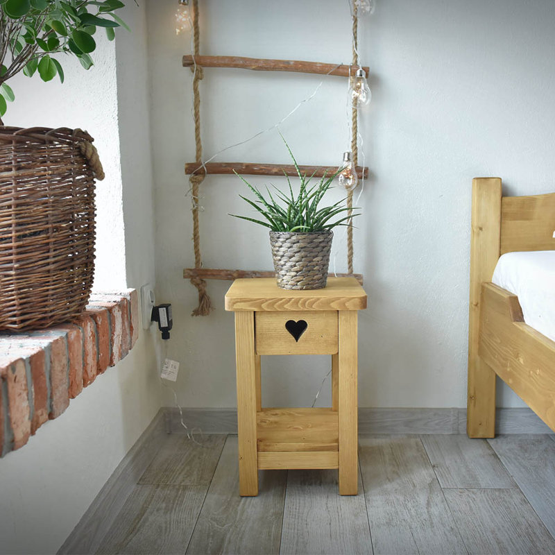 Dambrosio 30cm W Solid Wood Bedside Table