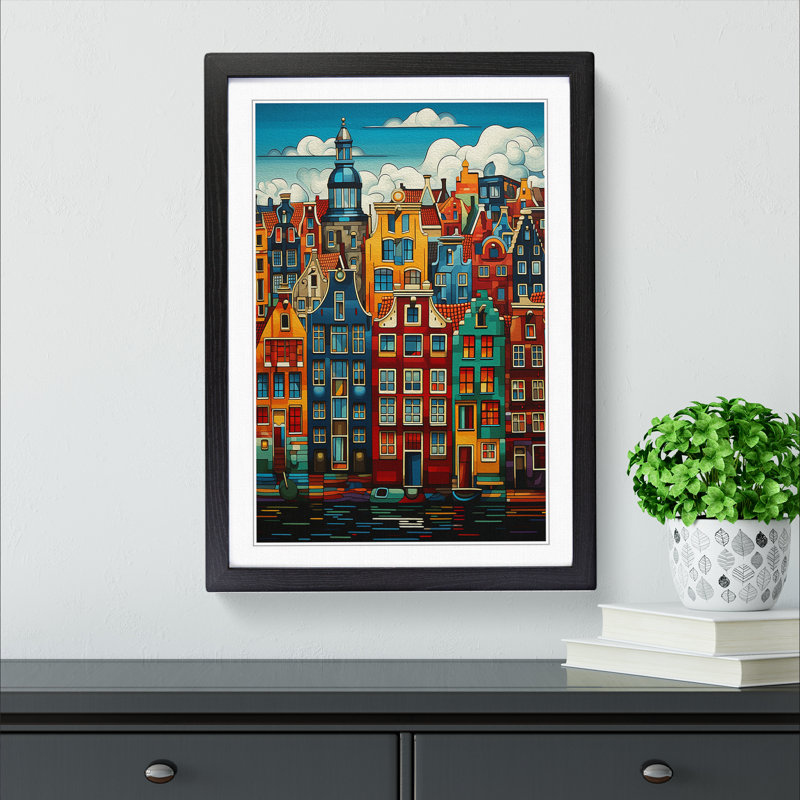 Amsterdam Geometric No.2 - Framed Print, Black , 46cm H x 34cm W x 2cm D