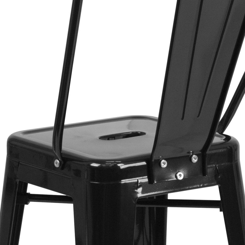 Tabouret de bar Iddings, Similicuir noir, 4, Tabouret de bar (siège d'une hauteur de 30 po)