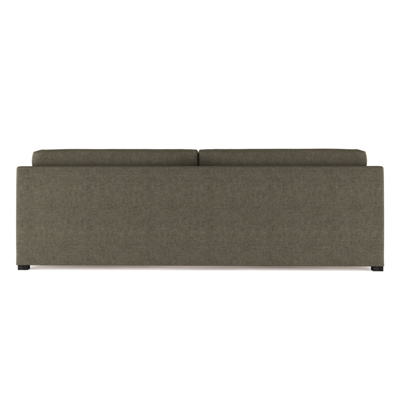 Canapé Madison, Velours moelleux gris graphite, H 33 po x l 120 po x P 41 po, Ébène
