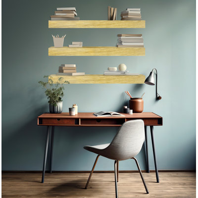 Emerald Lee 3 Piece Oak Floating Shelf
