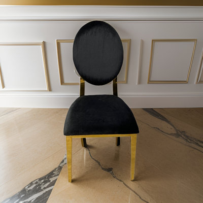 Velvet Upholstered Metal Parsons Chair