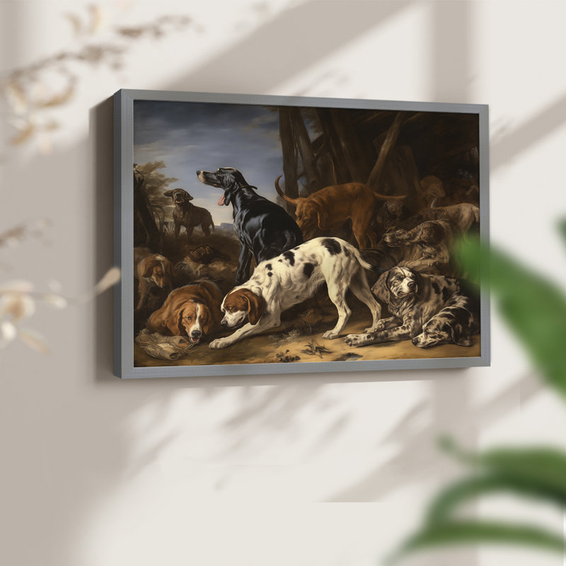 Faune - XCVI - Reproduction encadrée - Restickable, H 11 po x l 14 po, Gris