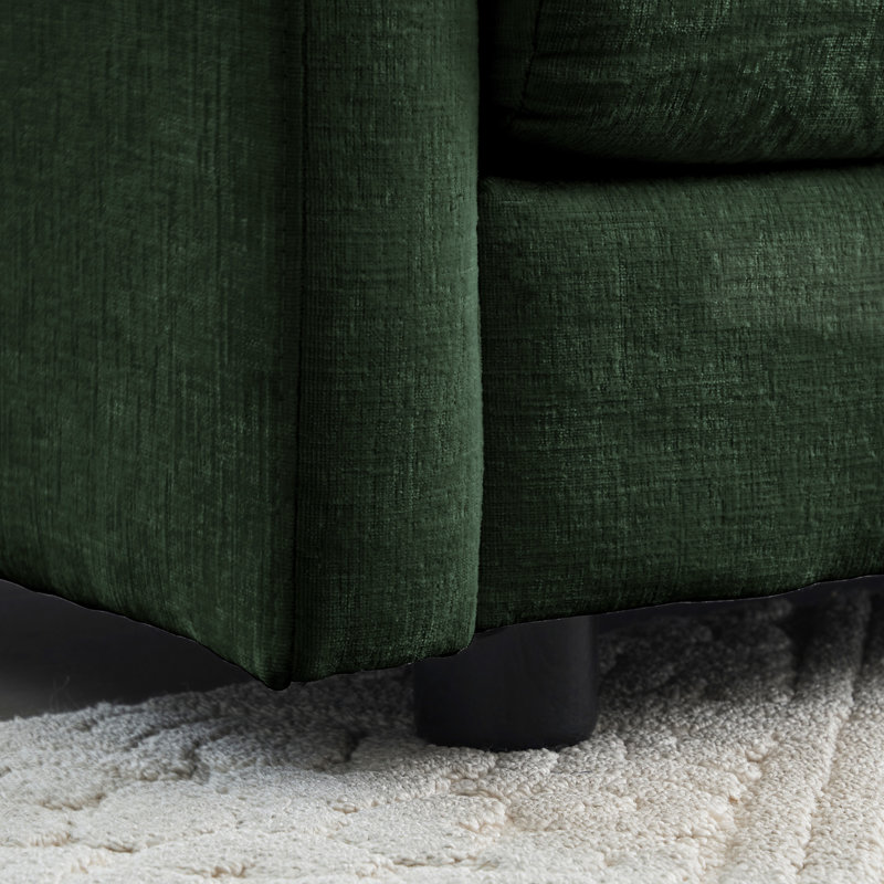 Chenille pour espace de vie - 2 avec coussins, base en bois massif, canapé de luxe dans la chambre, fabrication solide, confortable