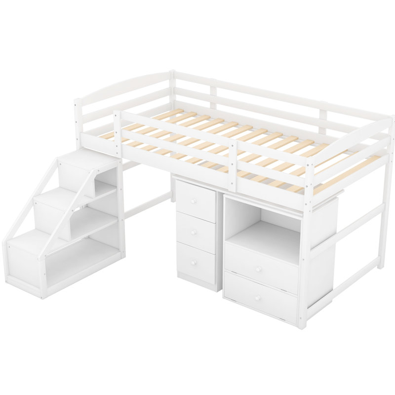 Lit avec rangement Hena, Blanc
