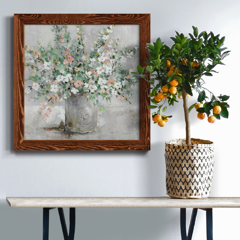 Farmhouse Retreat - Peinture sur toile encadrée, H 17 po x l 17 po x P 1,5 po, Toile avec cadre érable patiné