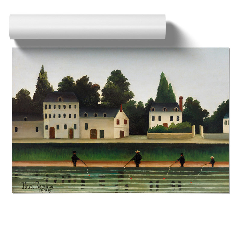 Landscape and Four Fisherman by Henri Rousseau - Frameless Print, 59cm H x 84cm W x 0.1cm D