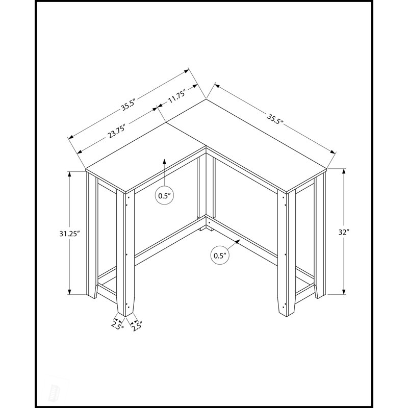 La console d'angle étroite, de conception contemporaine pour le vestibule, maximise l'espace avec une finition brune stratifiée durable