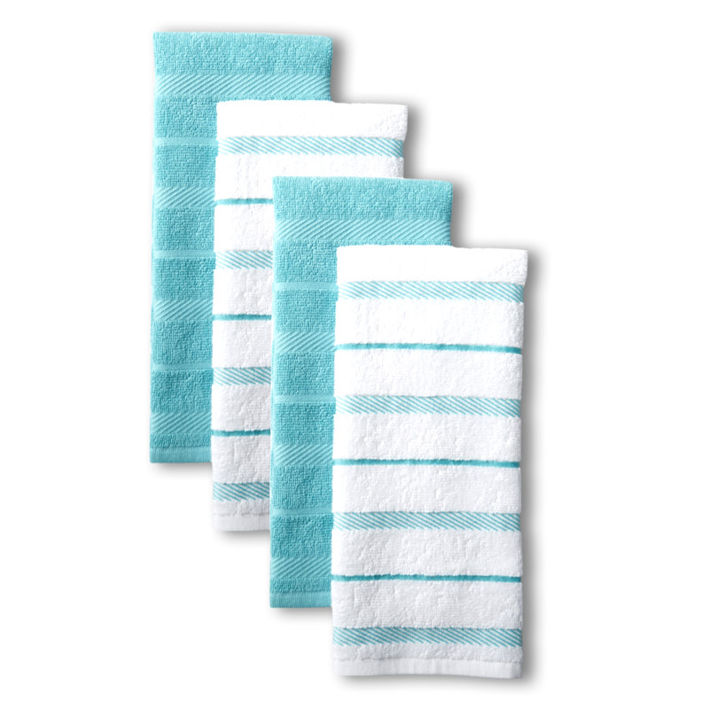 KITCHENAID Albany Kitchen Towel 4-Pack Set, 16"x26", Aqua
