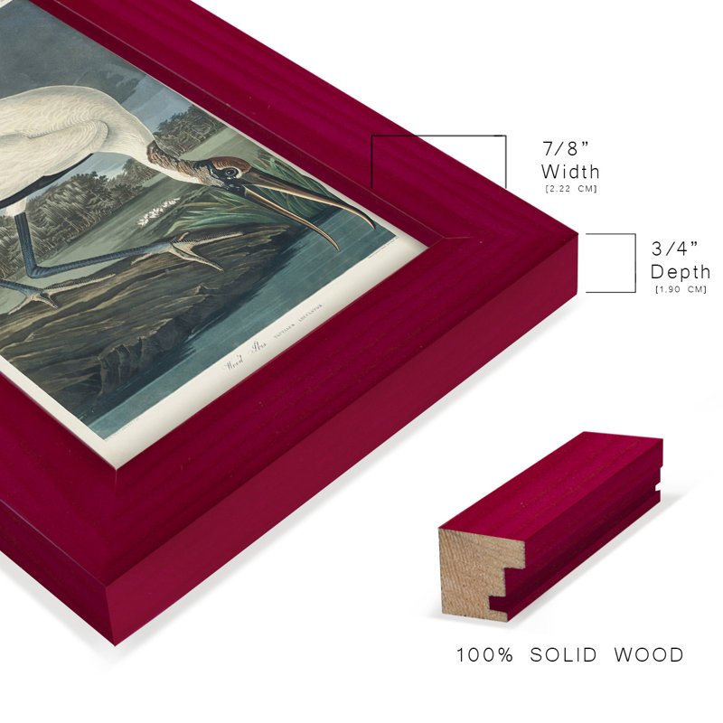 Waverley Pl 216, impression encadrée sur papier, Rouge cerise, H 6 po x l 4 po x P 1 po