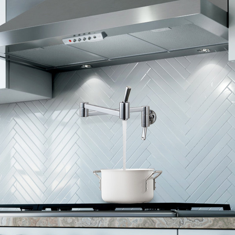 Robinet remplisseur mural avec bras articulé double articulé extensible, Chrome