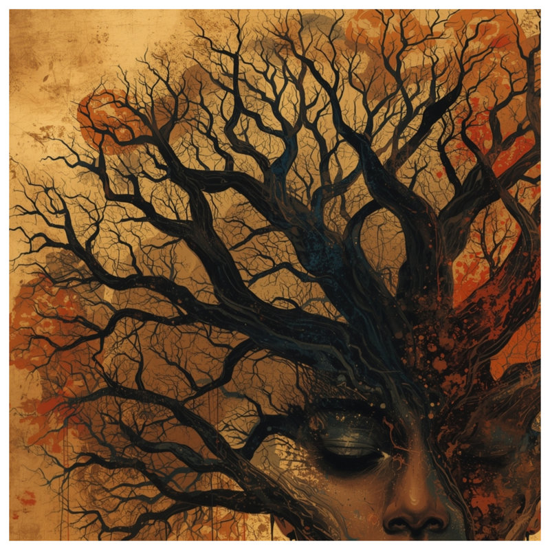 Couvertures Illustration d'arbre femme, L 60 po x H 80 po