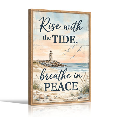 «Rise With The Tide Breathe In Peace», reproduction d'art sur toile, ensemble de 1