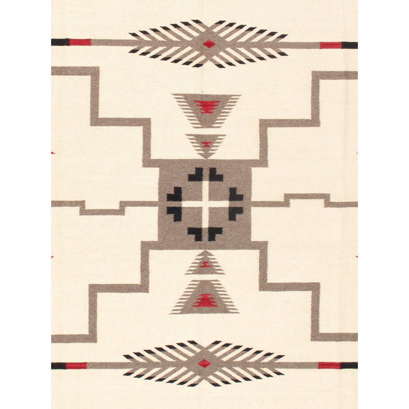 Tapis de couleur crème en coton et en laine noué à la main de style sud-ouest Bulverde 9 pi 1 po x 11 pi 9 po