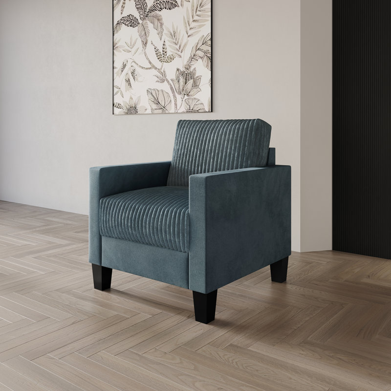 Fauteuil en velours 31,72 po Shadybrook, Velours bleu