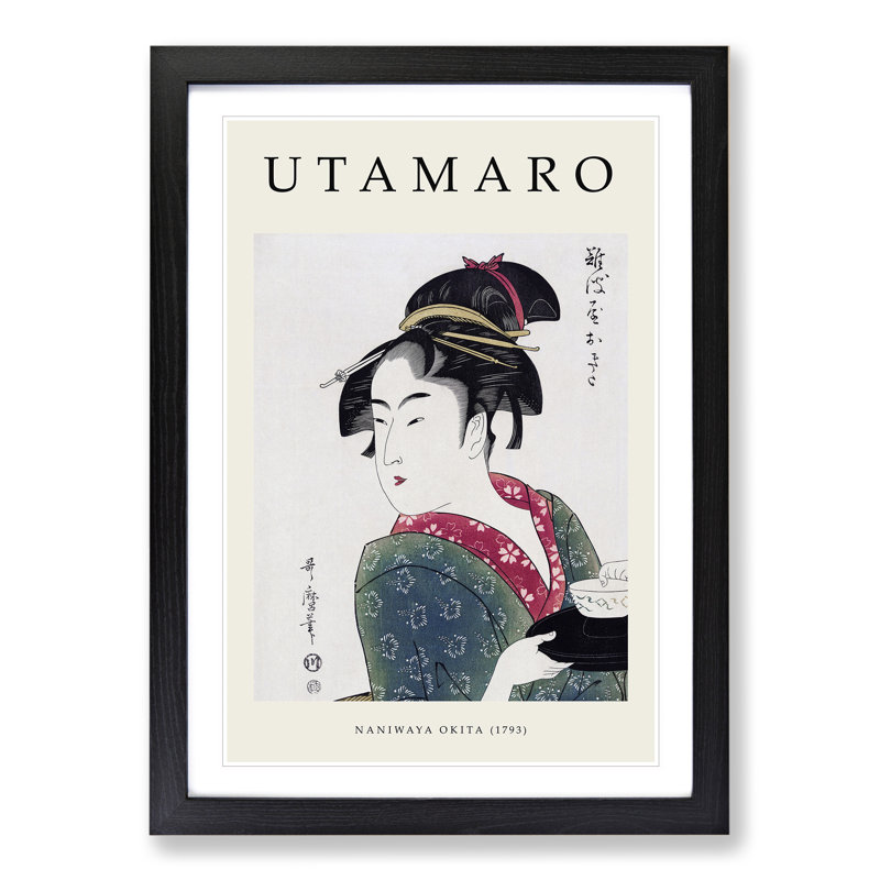 Naniwaya Okita by Kitagawa Utamaro - Picture Frame Painting, 36cm H x 27cm W x 2cm D