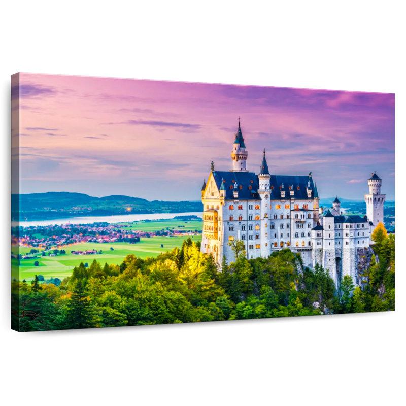 Lilie Neuschwanstein Castle Landscape, 24" H x 36" W