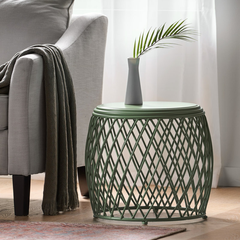 Table d'appoint de patio au design élégant, Vert