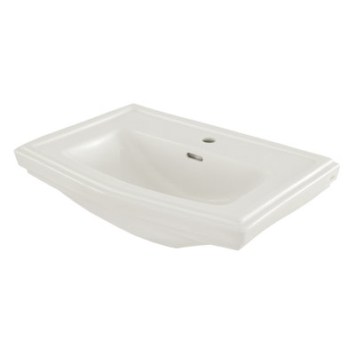 Clayton Ceramic 27" Pedestal Bathroom Sink with Overflow