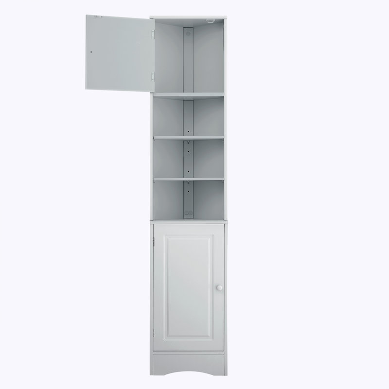 Armoire de rangement multi-fonctionnelle avec deux portes et tablettes réglables, Gris