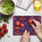 Ambesonne Grunge Tempered Glass Cutting Board Natural Lilac Pattern Multicolor