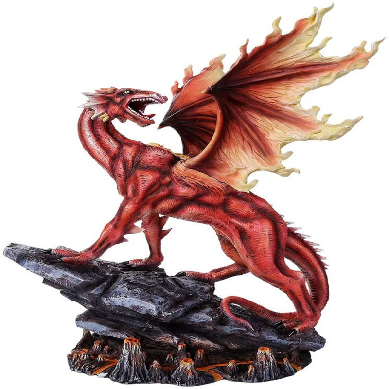 Figurine dragon feu féroce protecteur élémentaire