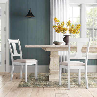 Venuti Beige Wood Upholstered Dining Chair